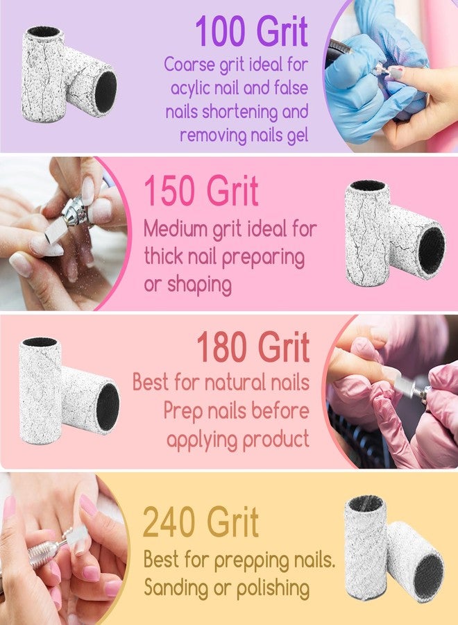 BLESWIN 150 Grit Sanding Bands for Nail Drill, 100Pcs Medium Grit Sanding Band for Nail Drill with 3/32” Sanding Bit for Acrylic Nail, Gel Nail Removing, Professional Nail Sanding Band for Manicure & Pedicure - Image 3
